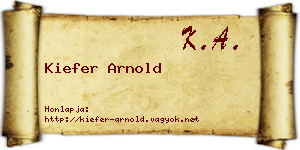 Kiefer Arnold névjegykártya